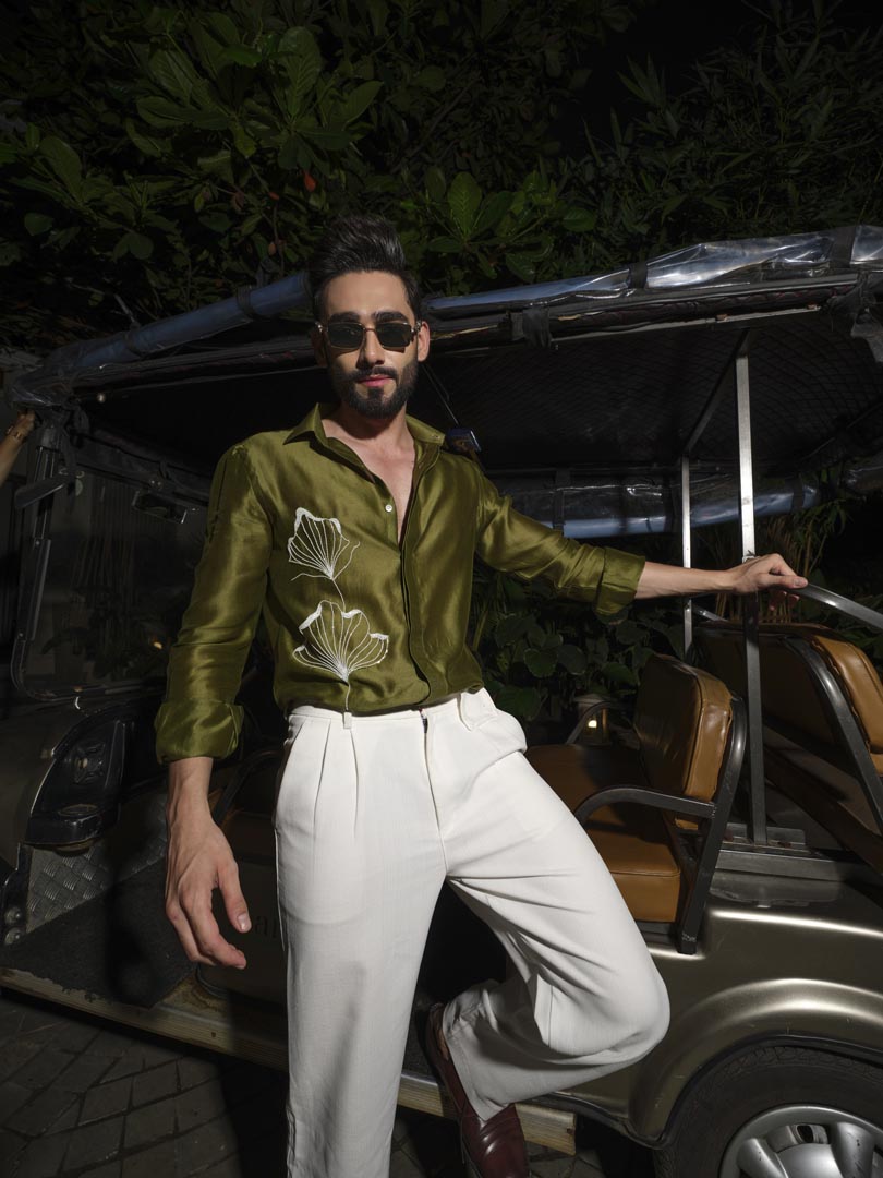 Olive Ginkgo Party Shirt