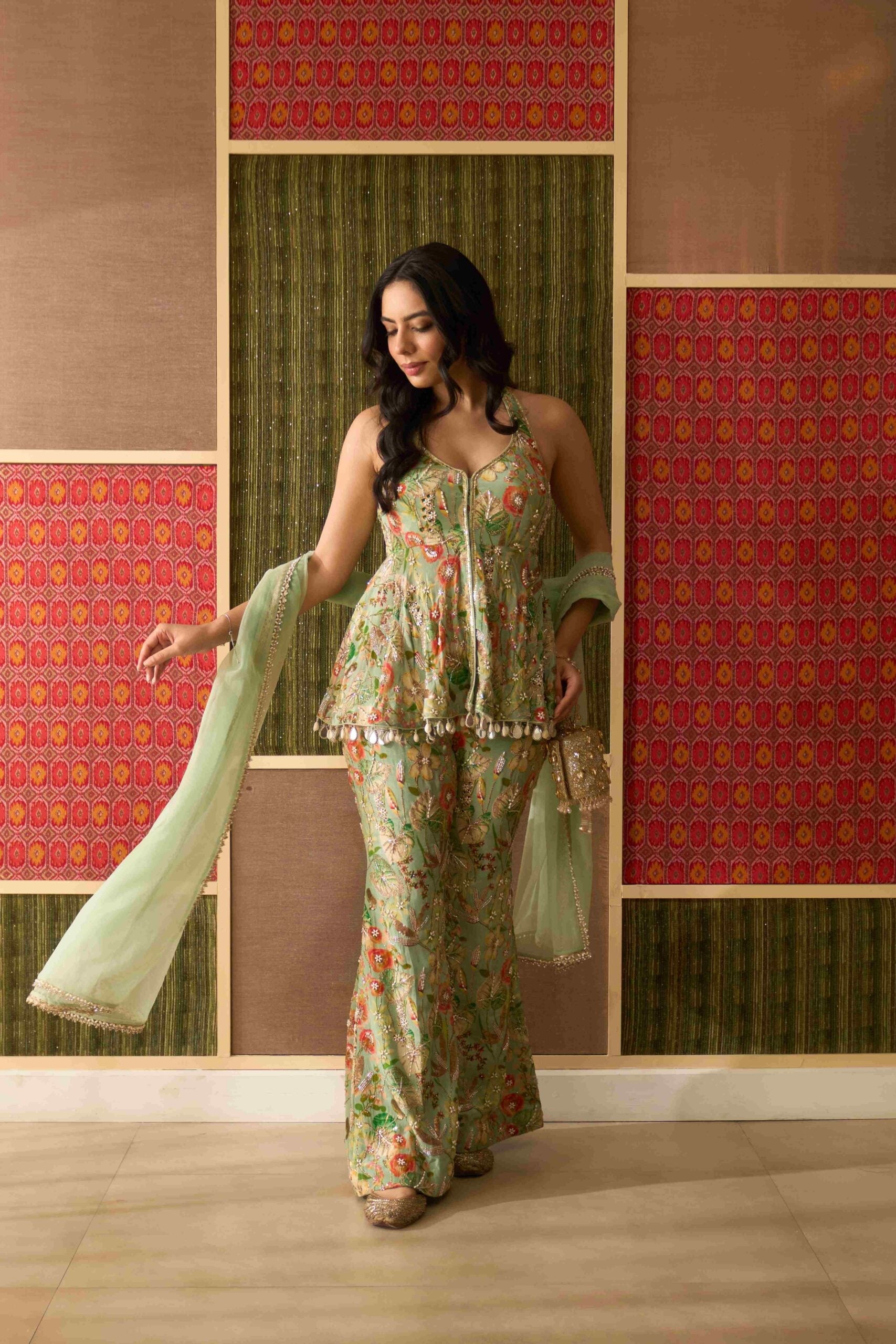 Mint Mehfil Sharara Set