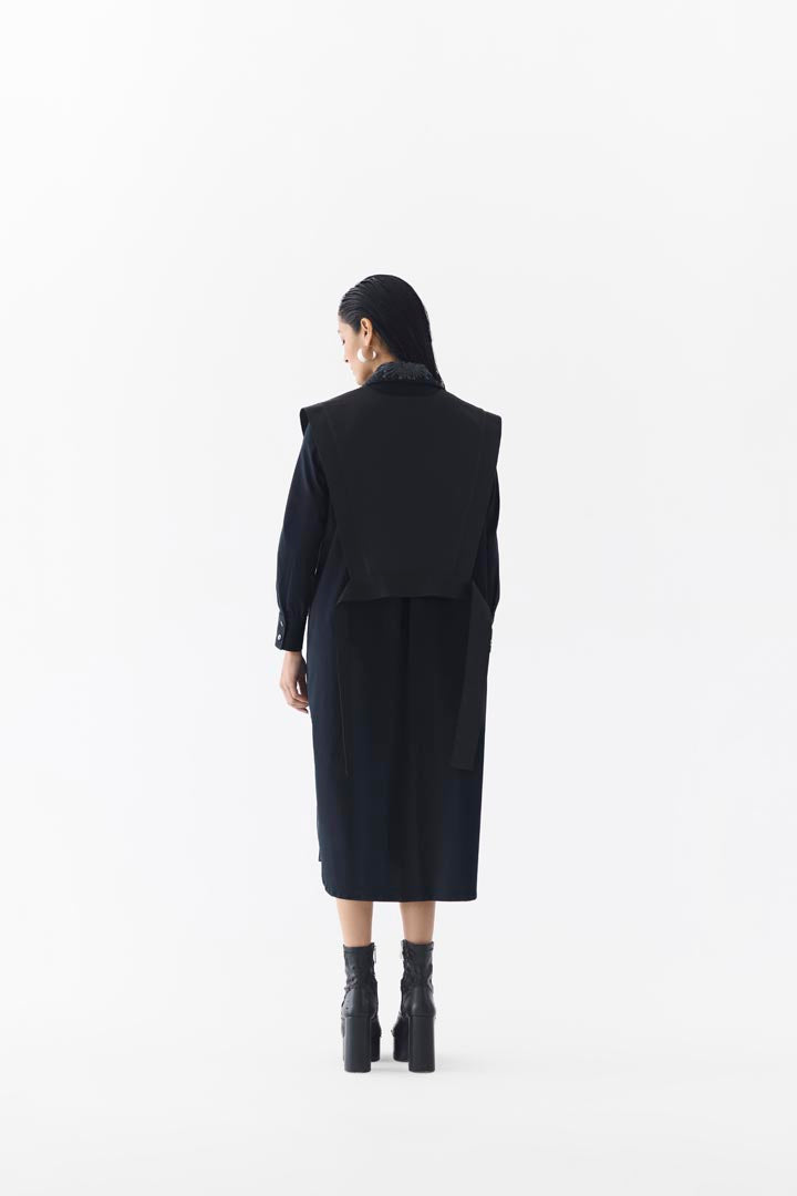 CALLA SHIRT DRESS WITH MULTI VEST