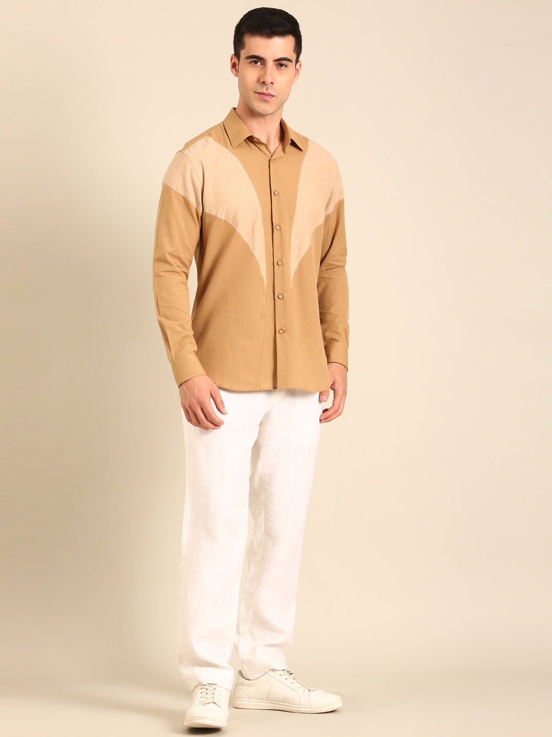 Beige-Khaki Malai Cotton Shirt
