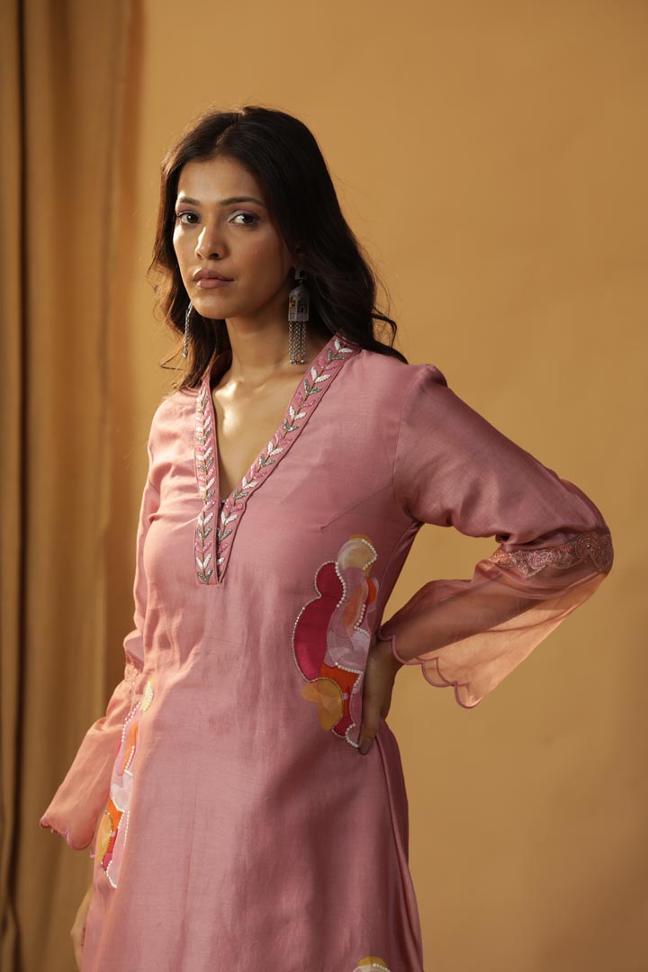 Image of PYAAZI HANDPAINTED A-LINE KURTA SET