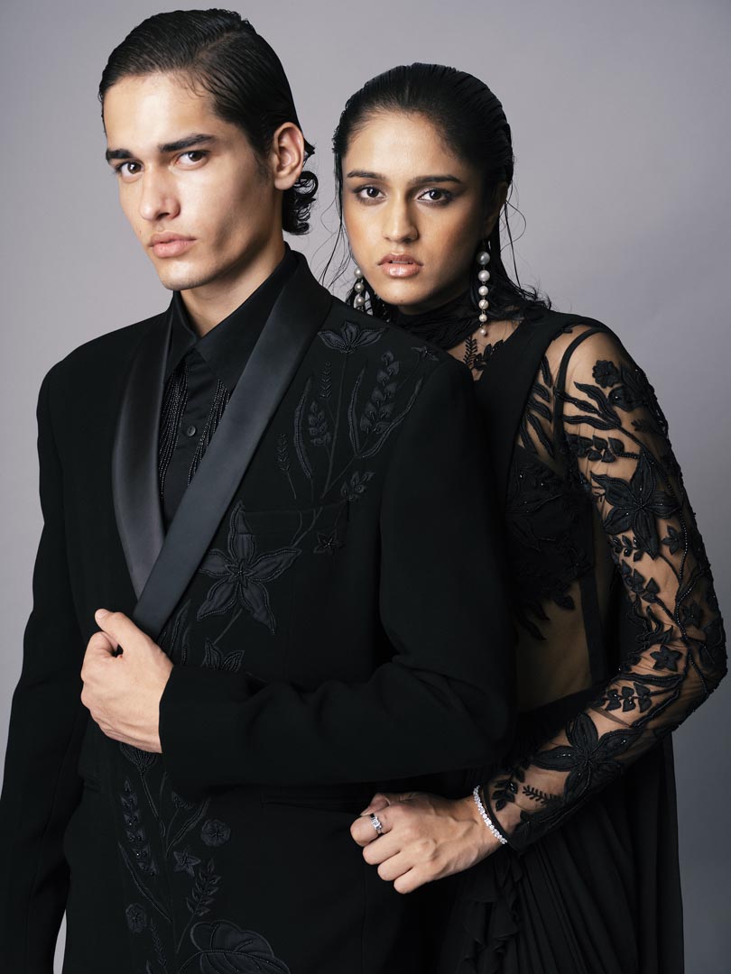 Florae embroidered double breasted blazer set