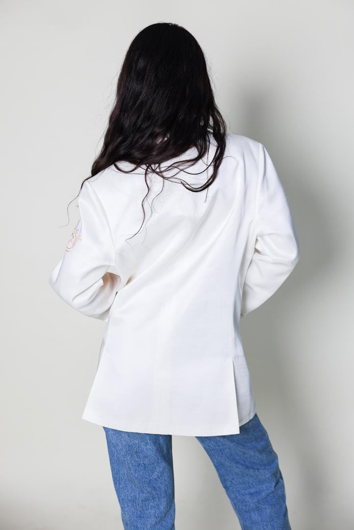 funny figure blazer, white