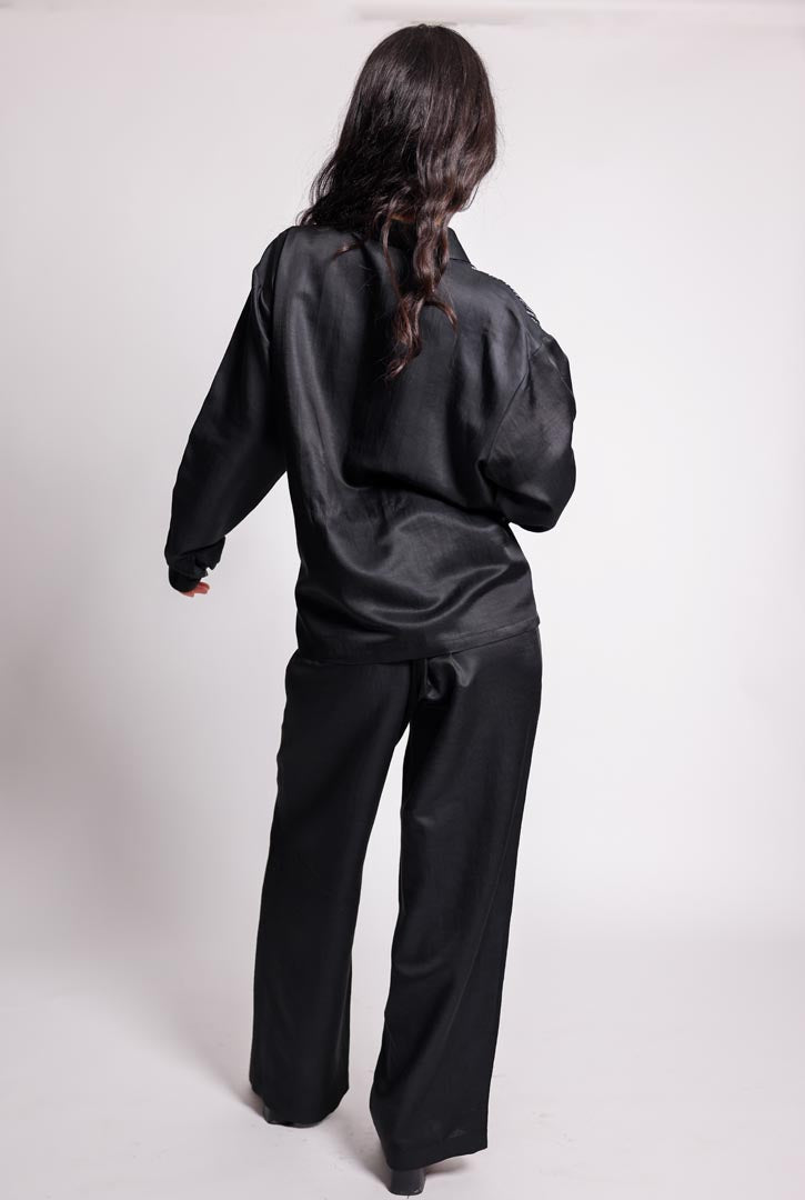 spot to stroke co-ord, black