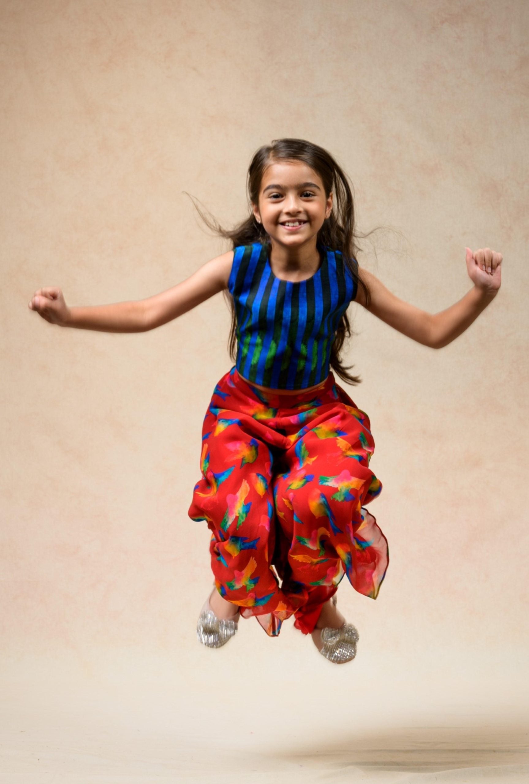 Flared sharara with top, dupatta