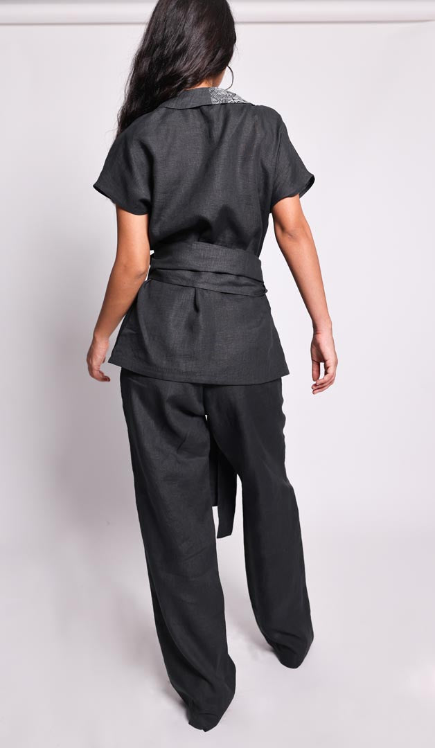 lapel co-ord, black