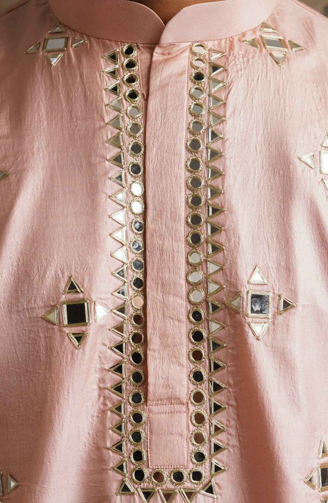 Rosewood overall hand embroidered mirror work kurta