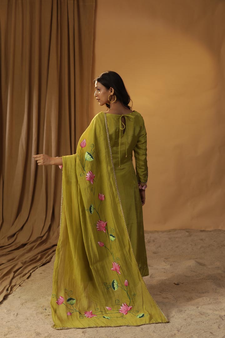 Image of HERBAL GARDEN EMBROIDERED SUIT SET