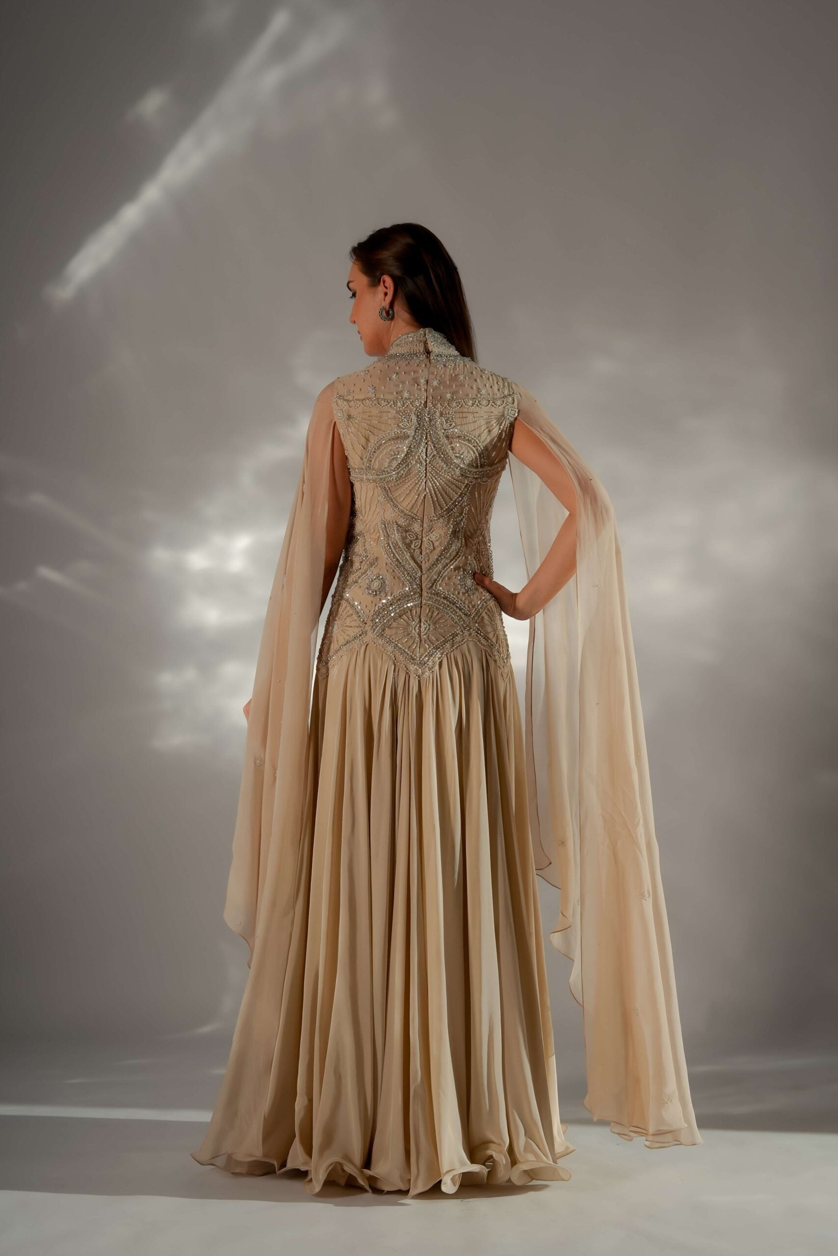 Celeste cape gown