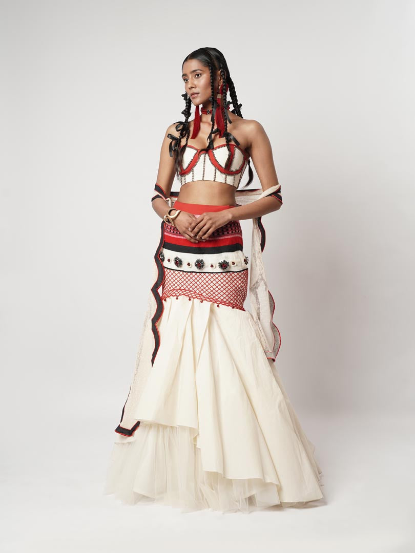 LAYERED FLORET NAGA-FISH SKIRT