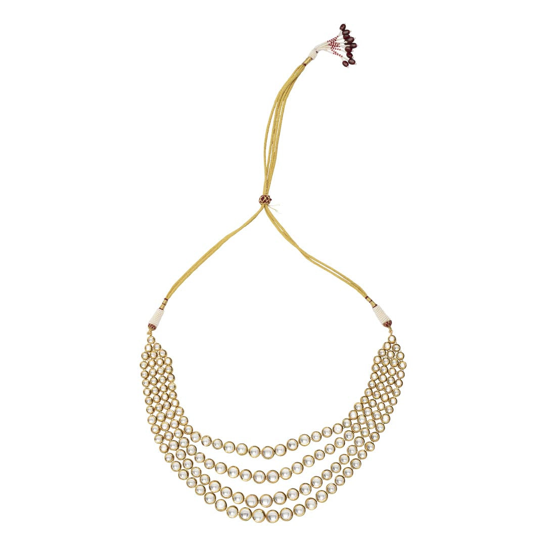 Vivinia By Vidhi Mehra Aatman Gold Plated Womens Kundan, Polki Necklace Set with Pair of earrings VN415