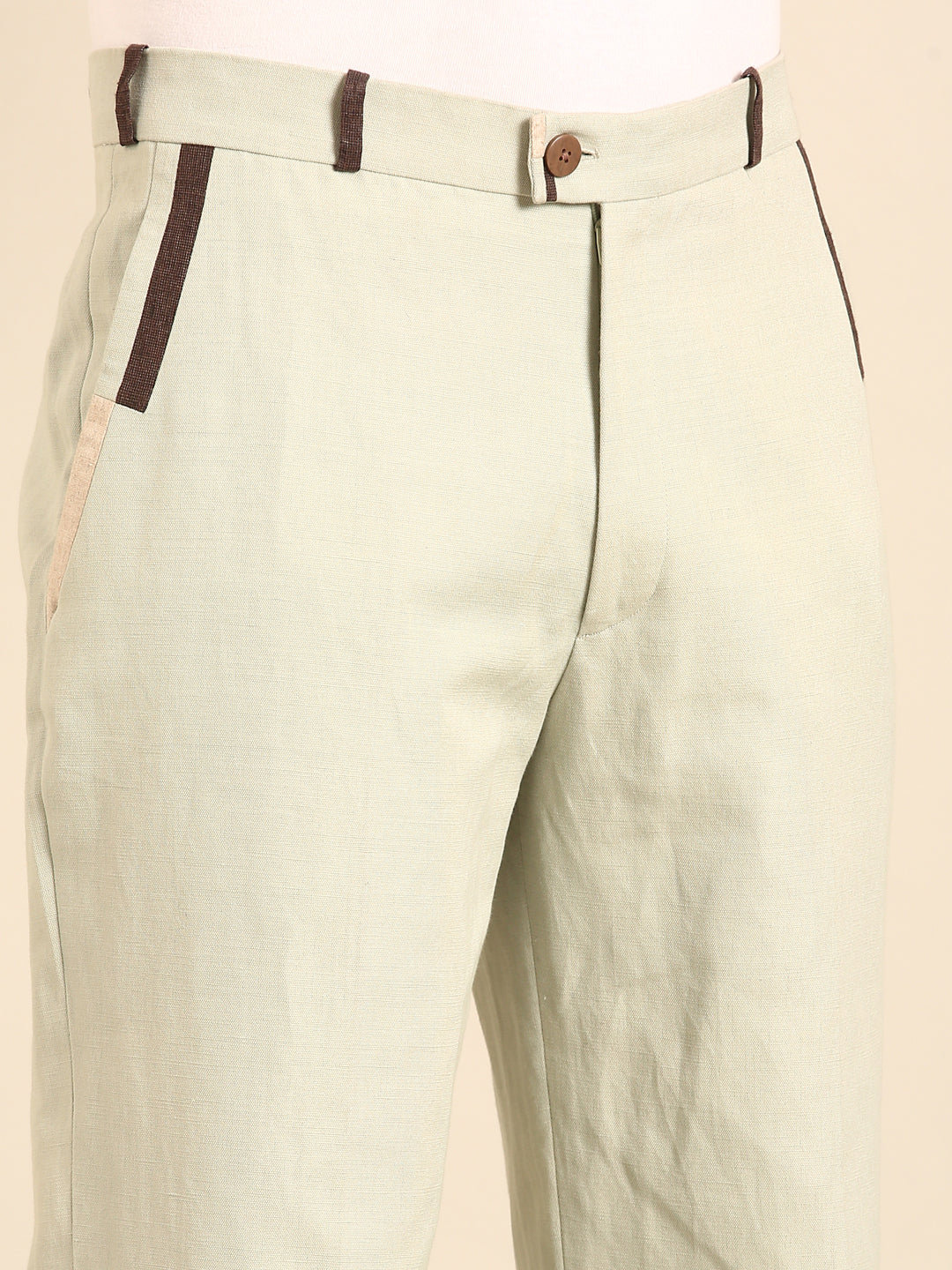 Green 100 % Linen Trouser
