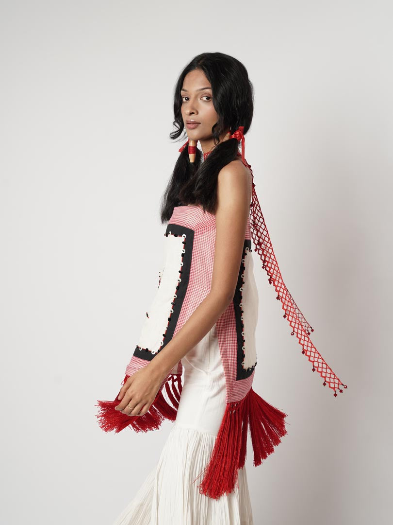 FRINGE SCARF SHARARA SET