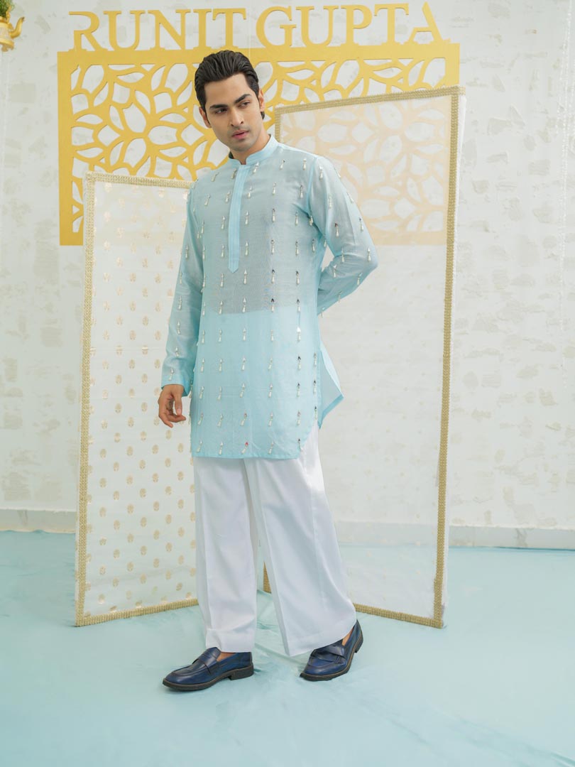 Blue Latkan Short Kurta set
