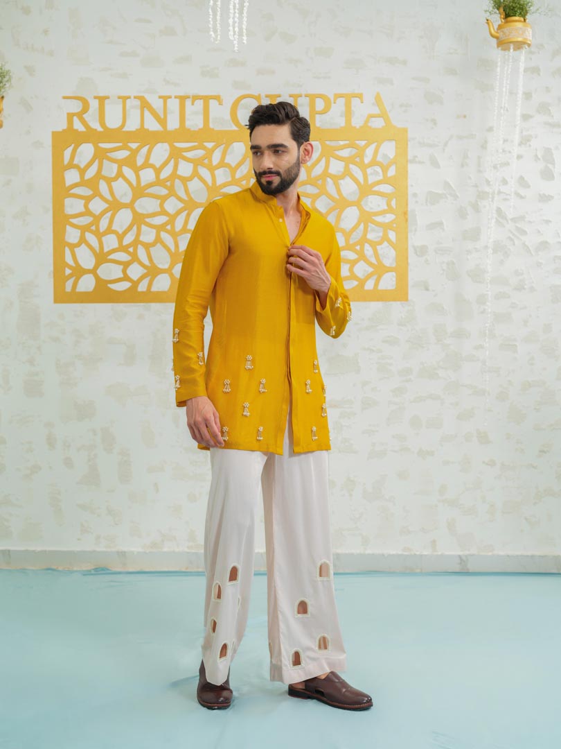 Marigold Latkan Kurta with Embroidered Pants