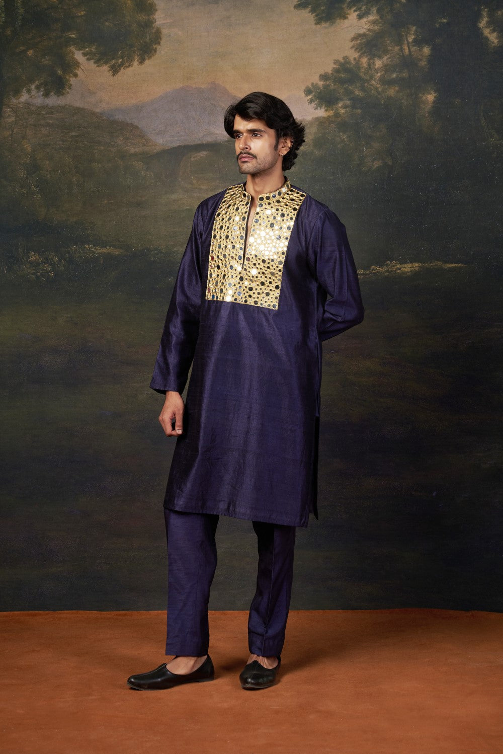 Heavy Mirror Work Kurta with Matching Pyjama