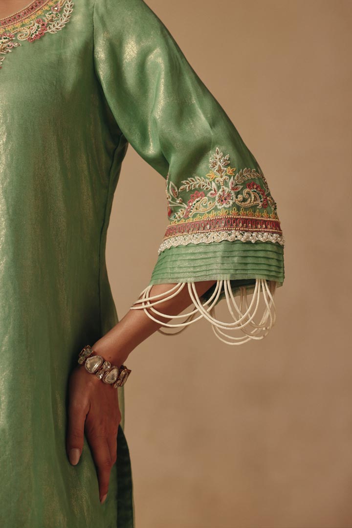 Teal Farsi Pants Dupatta  Embroidery Suit Set
