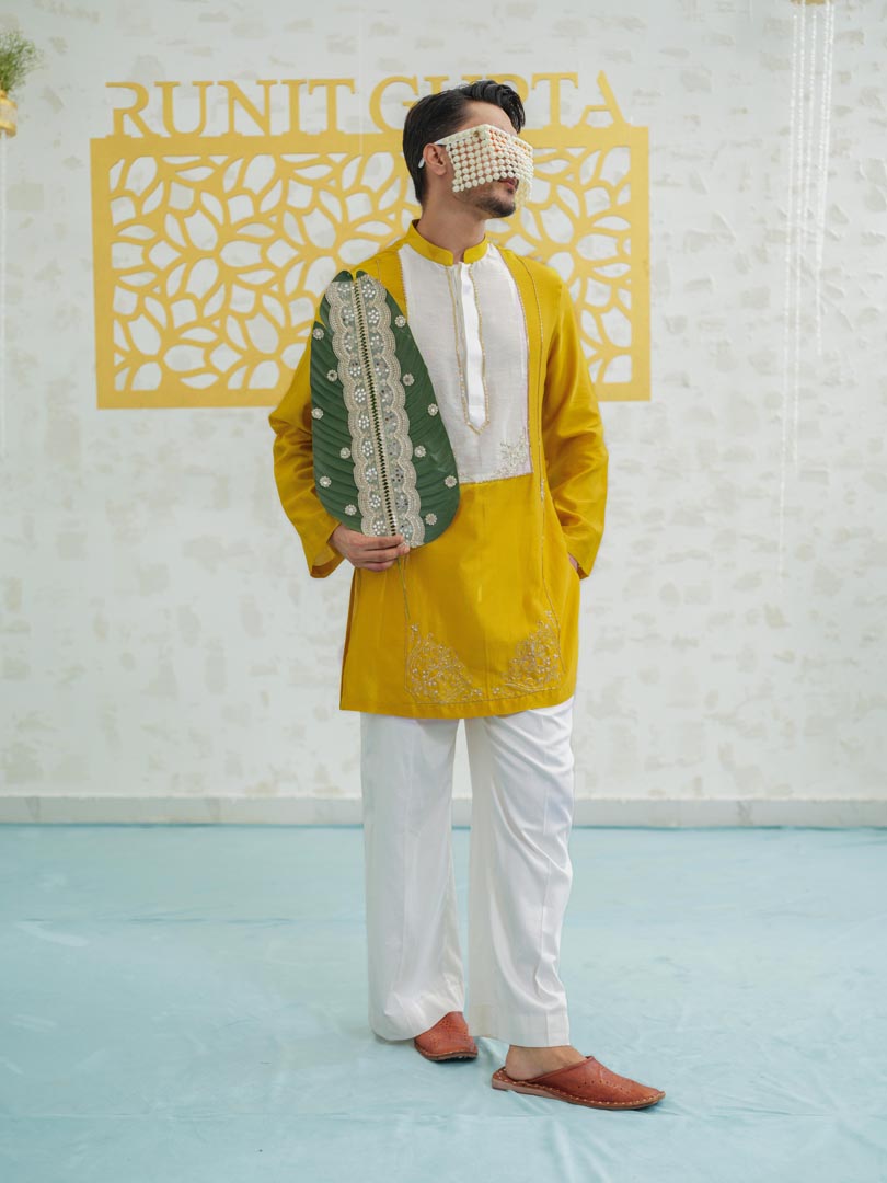 Marigold Peeta Patch Kurta set