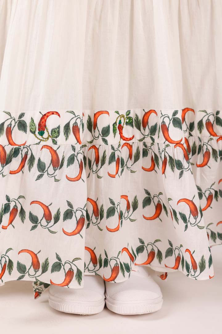 OFF WHITE CHILLY MAXI DRESSNK-DRS-03-RS-S-25