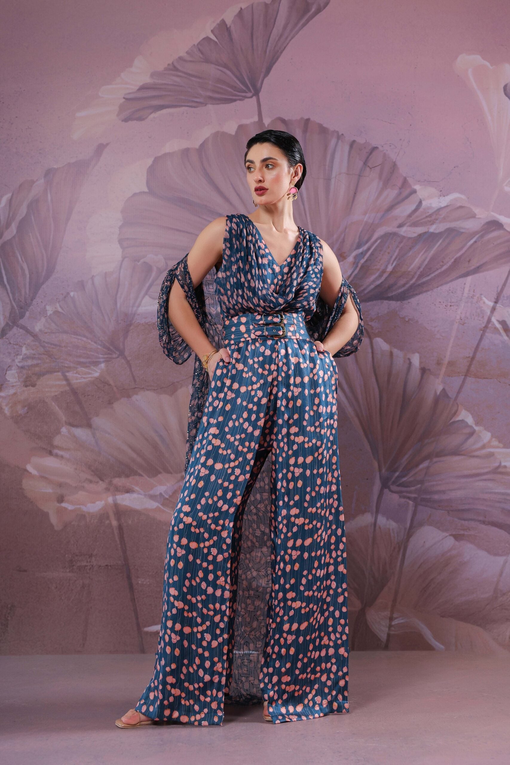 The Telegraph                           prussian blue cowl jumpsuit