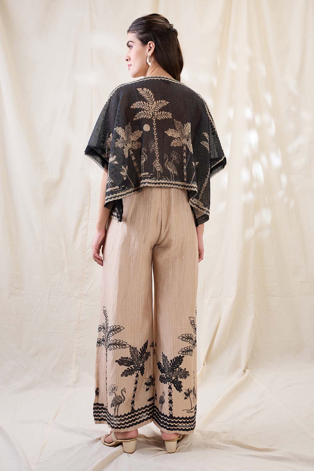 Noorani printed jumpsuit with embroidered jacket SP4721