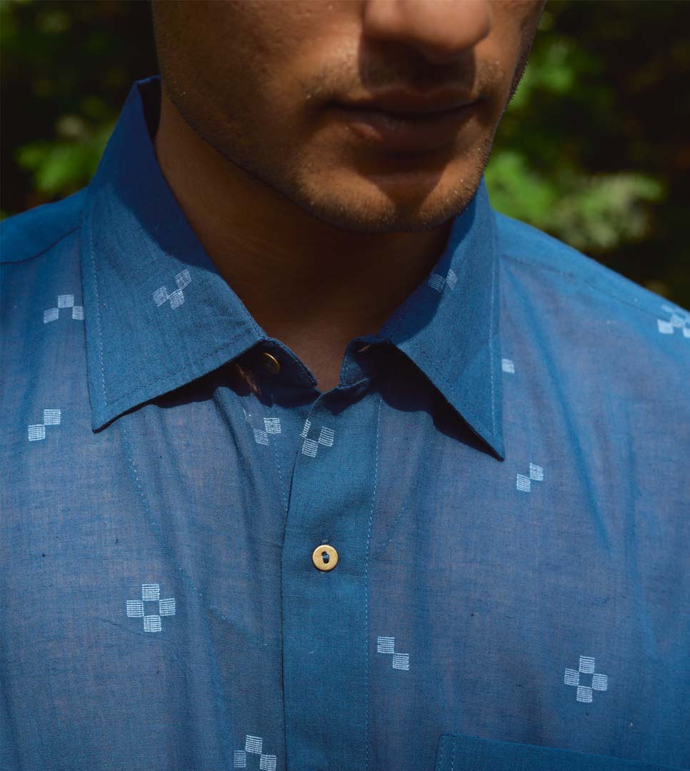 VESPER MEN'S FULL SLEEVE SHIRT - TETRIS JAMDANI