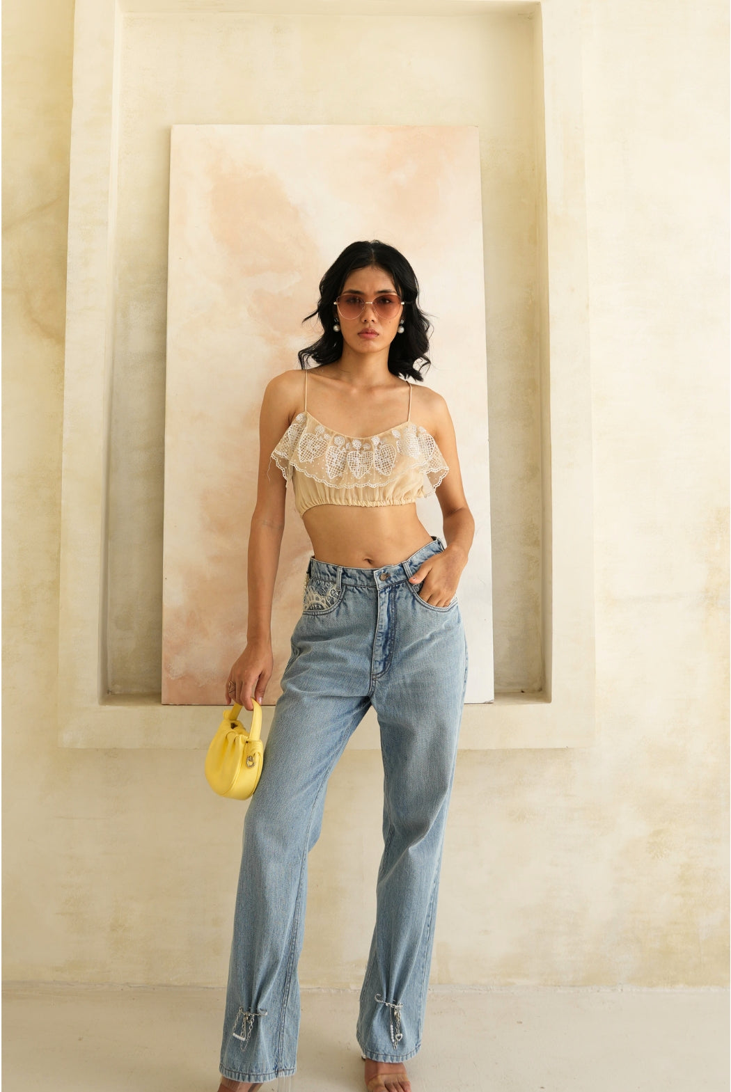 Blonde Wood Bralette - Delicate Lace Designer Bralet for Women