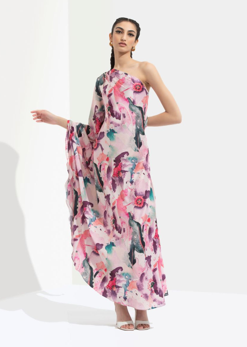 Azalea Printed One Off Shoulder Kaftan