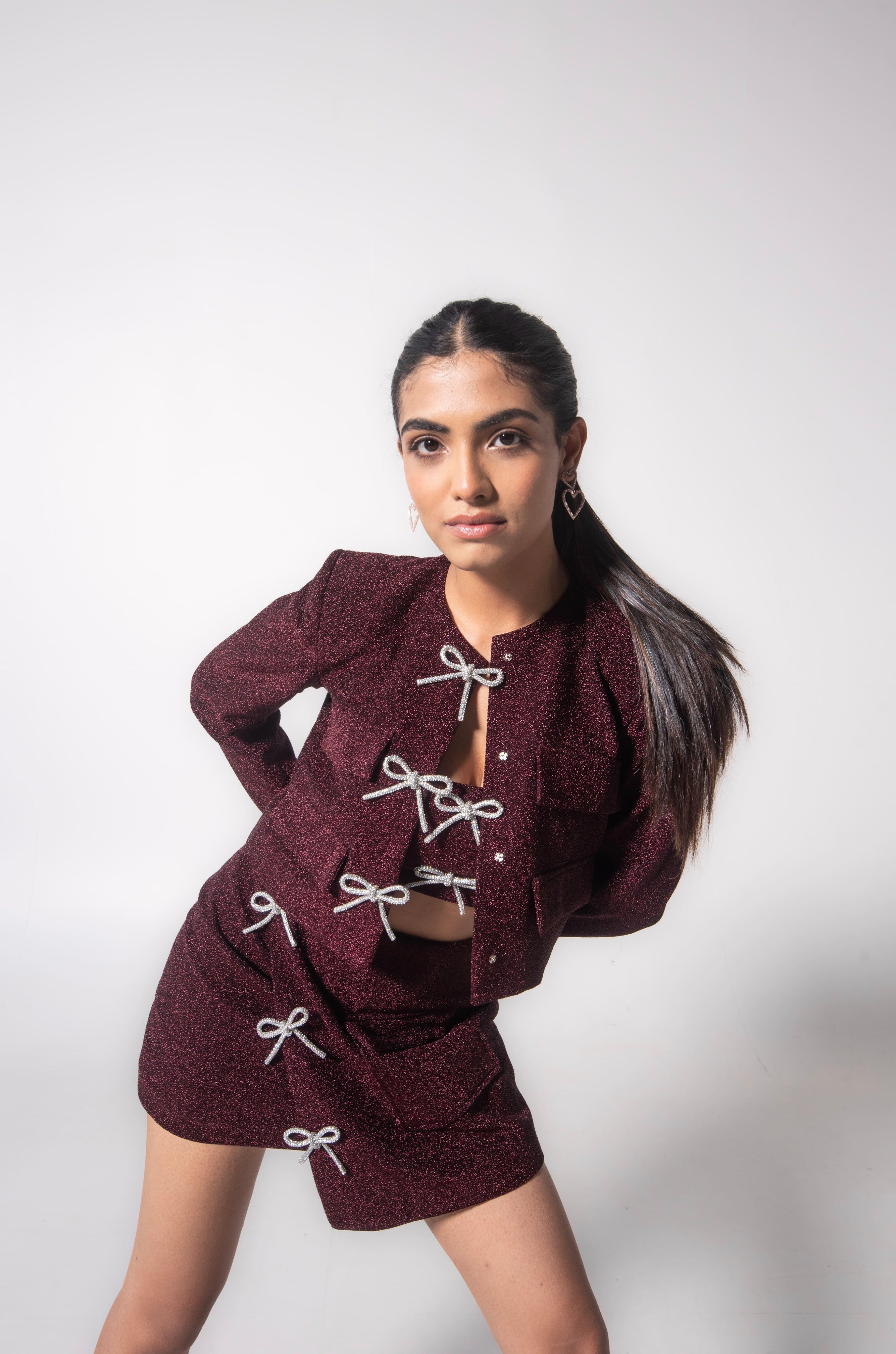 Glitter bralette with shiny bows