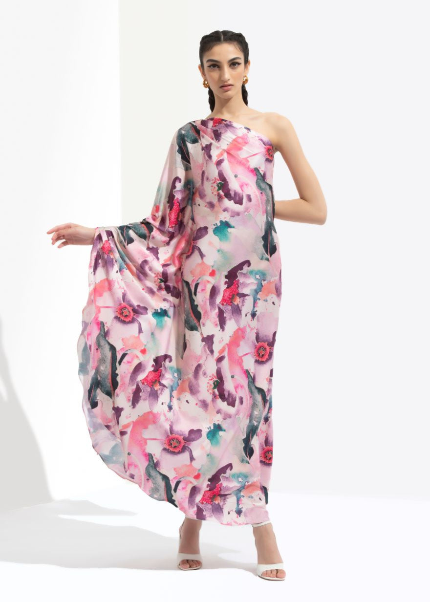 Azalea Printed One Off Shoulder Kaftan