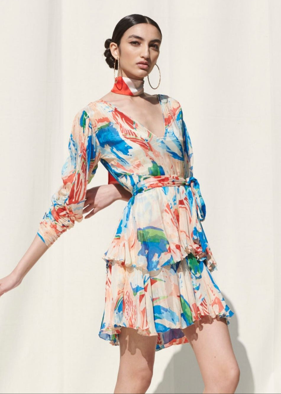 Short Tierd Dress With A Slip