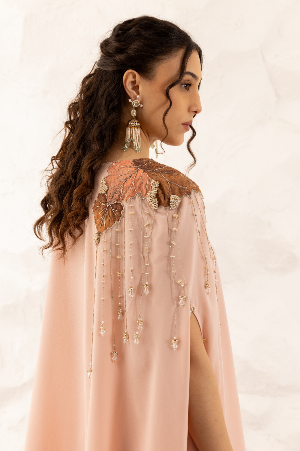 Barkha Rose Pink Georgette Co-ord Set with Applique Cape