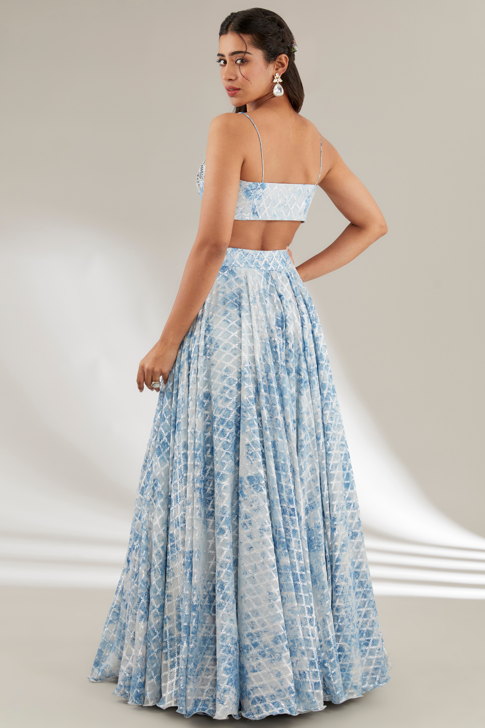 Ishani Lehenga Set - Royal Blue Upada Silk & Organza Ensemble