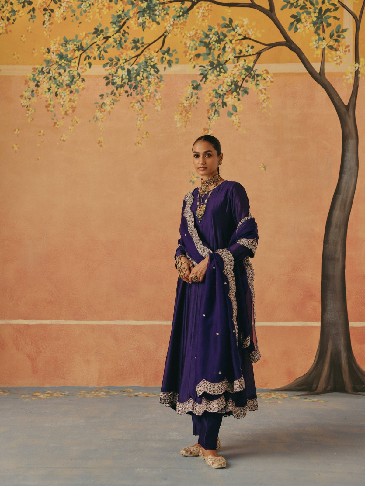 Purple Jhoom Anarkali