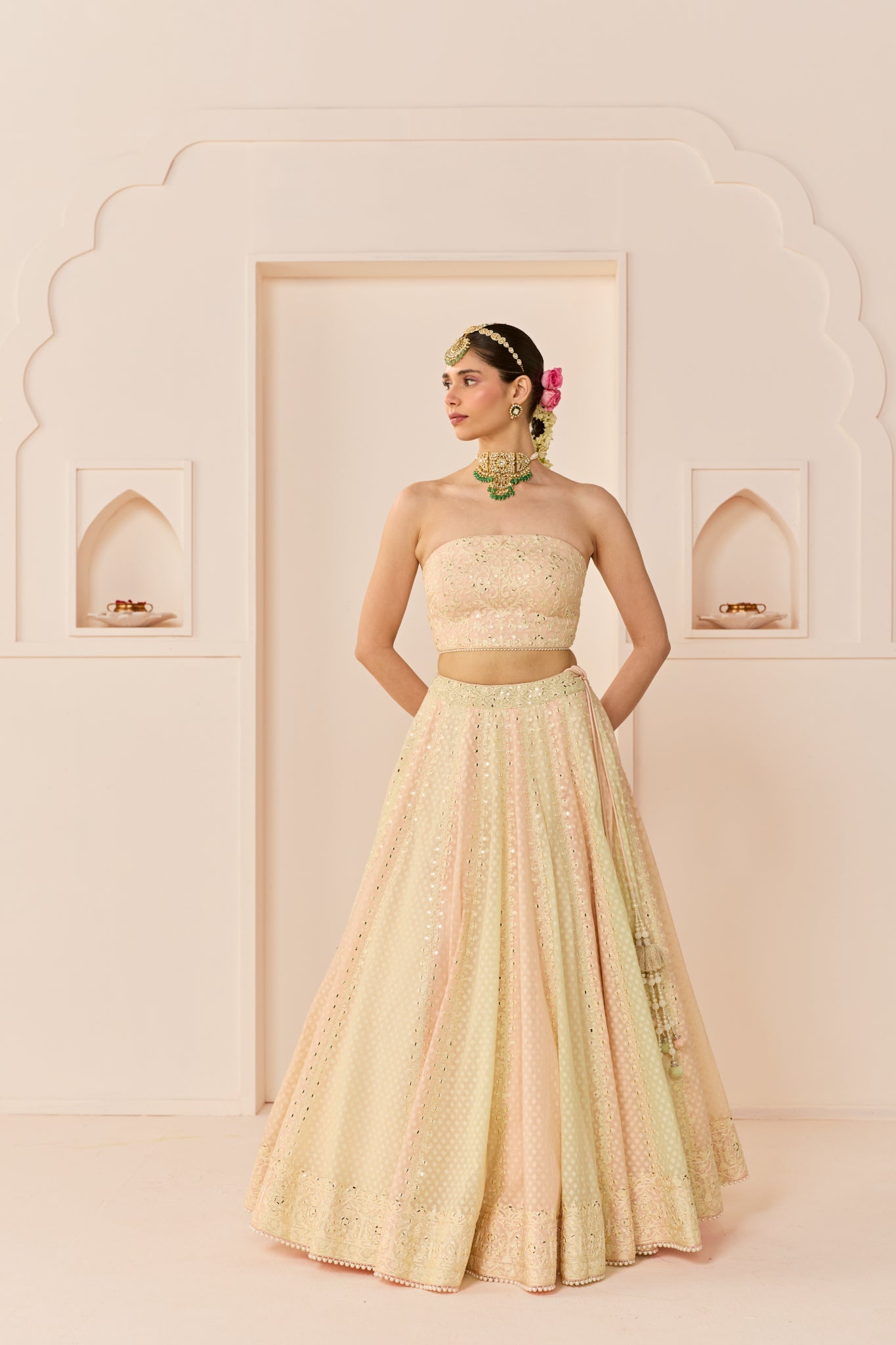 UMAIZA - CARNATION PINK LEHENGA WITH BLOUSE AND DUPATTA