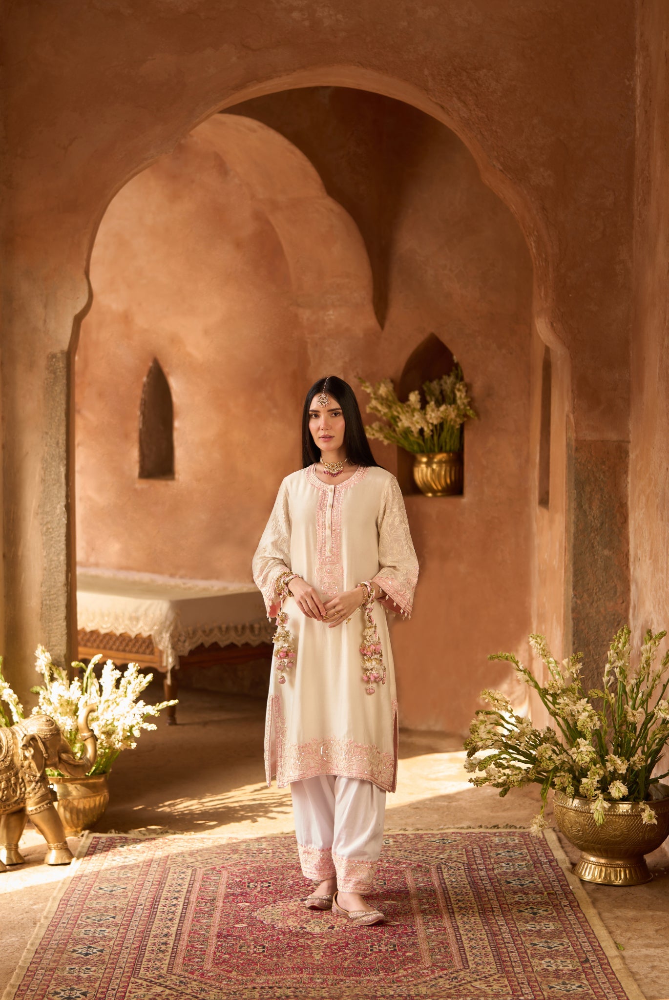 ARSHIYA - DAISY IVORY WITH PINK CHOGA WITH SALWAR