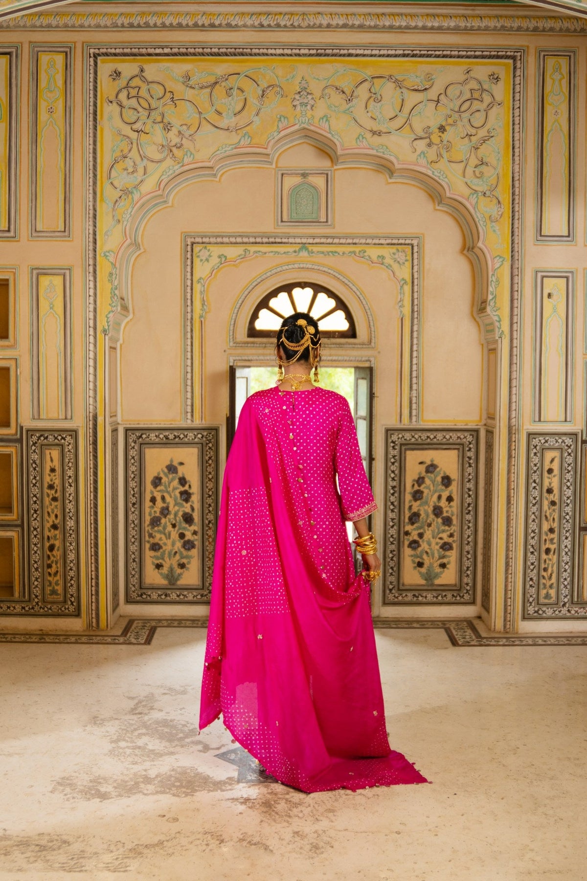 Peacock bandhni kurta set