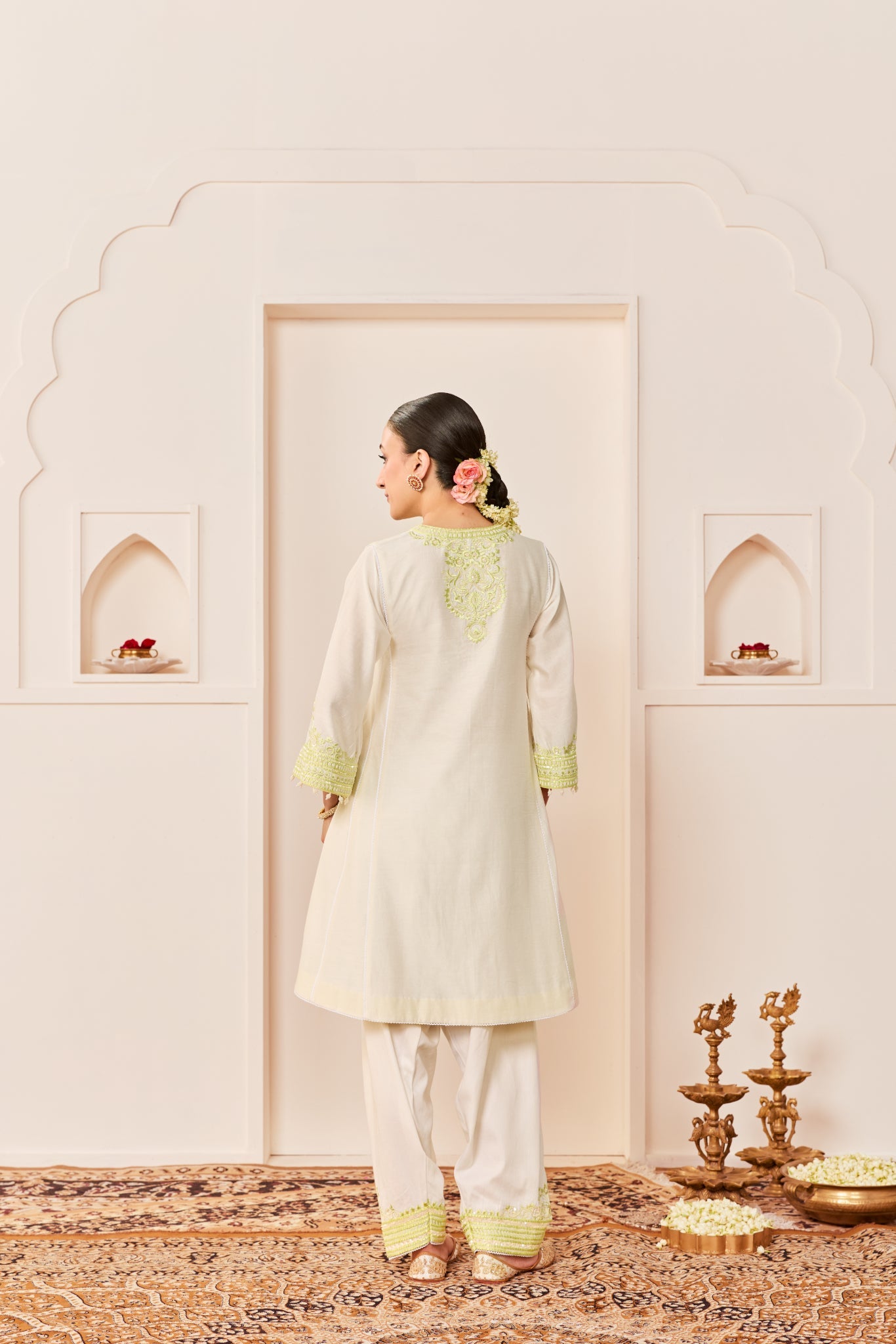 ARSHIYA - DAISY IVORY WITH MINT GREEN CHOGA WITH SALWAR