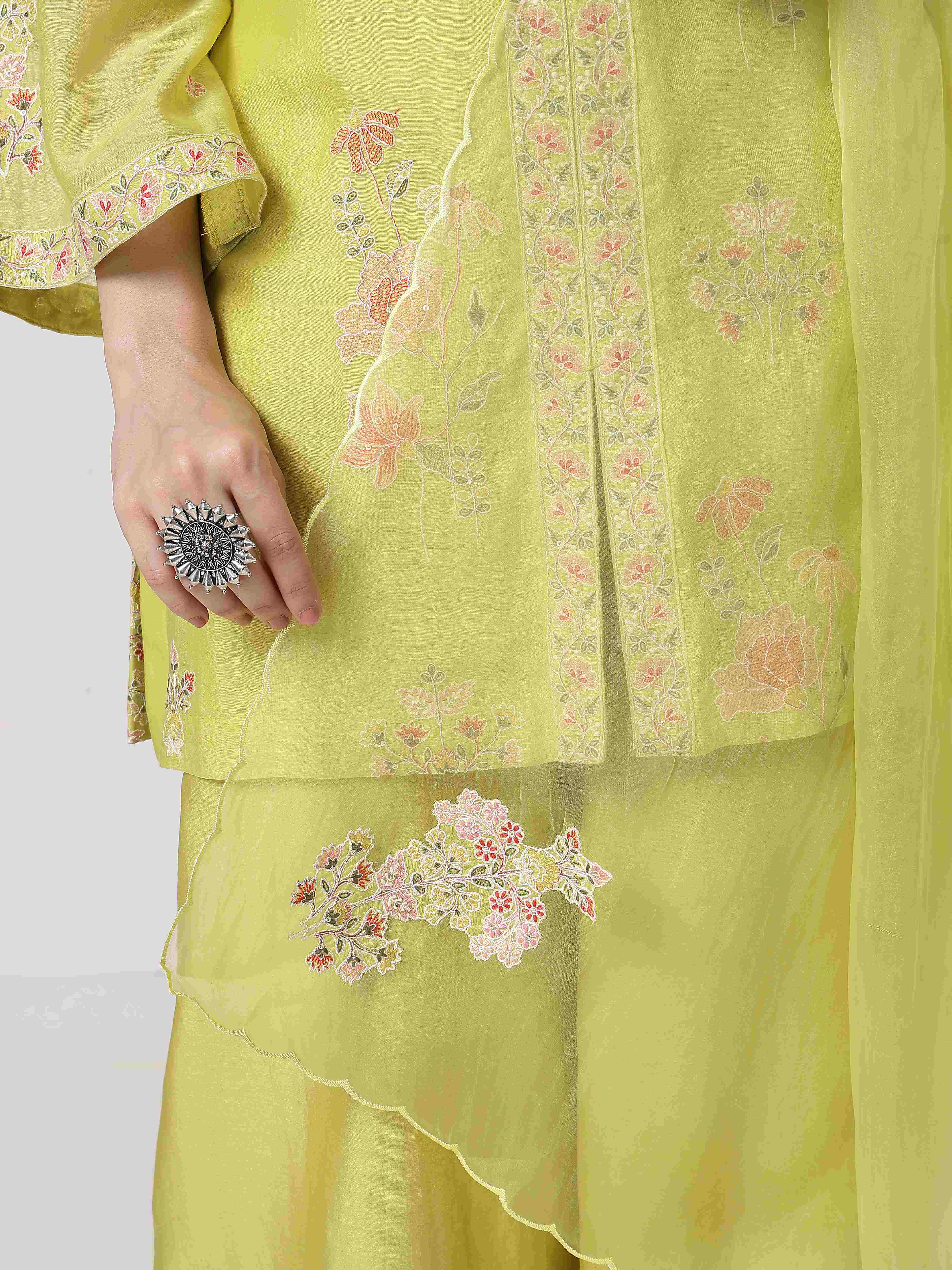 Lime Green A-line Suit Set