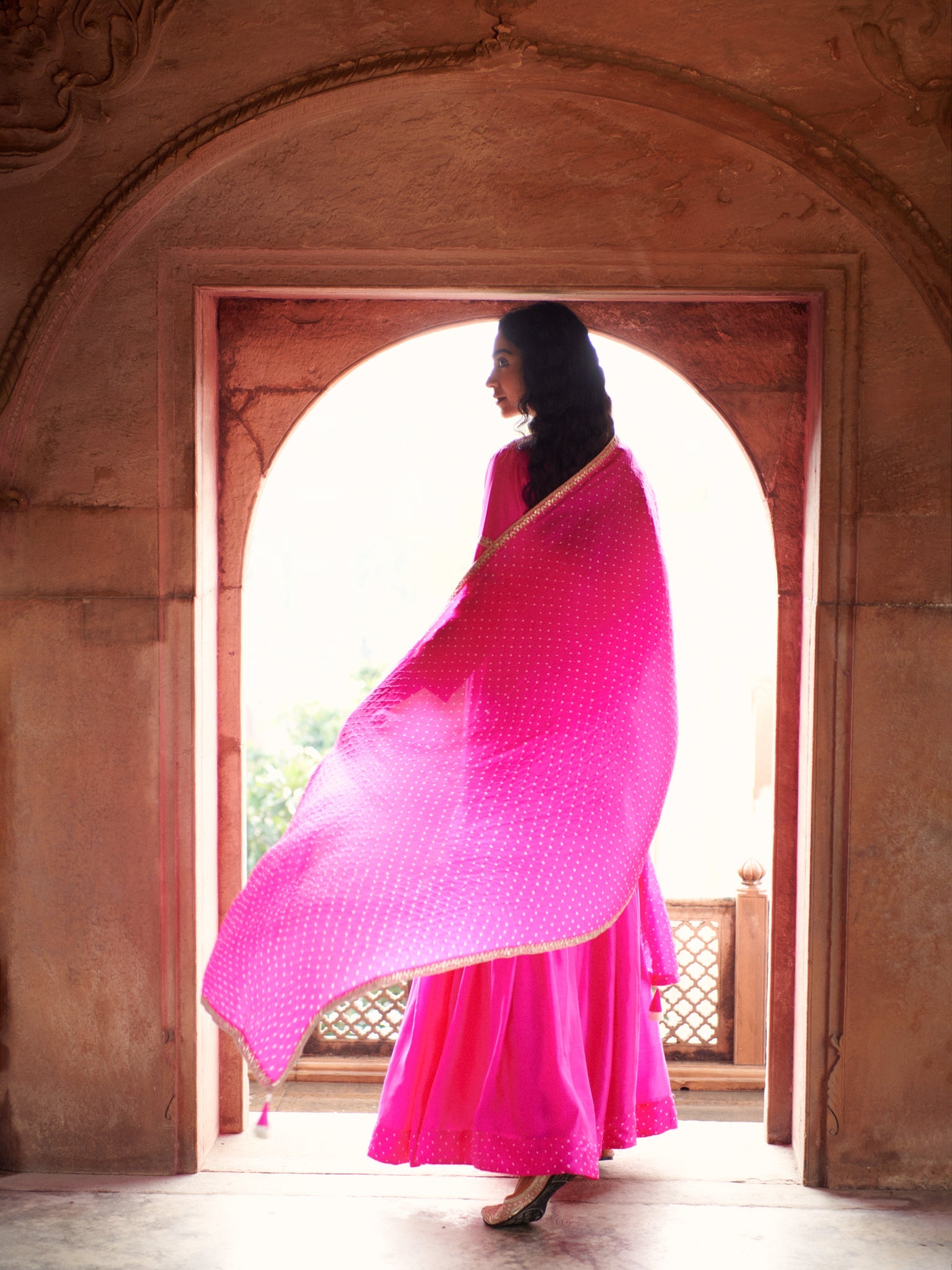 bandhni short sharara