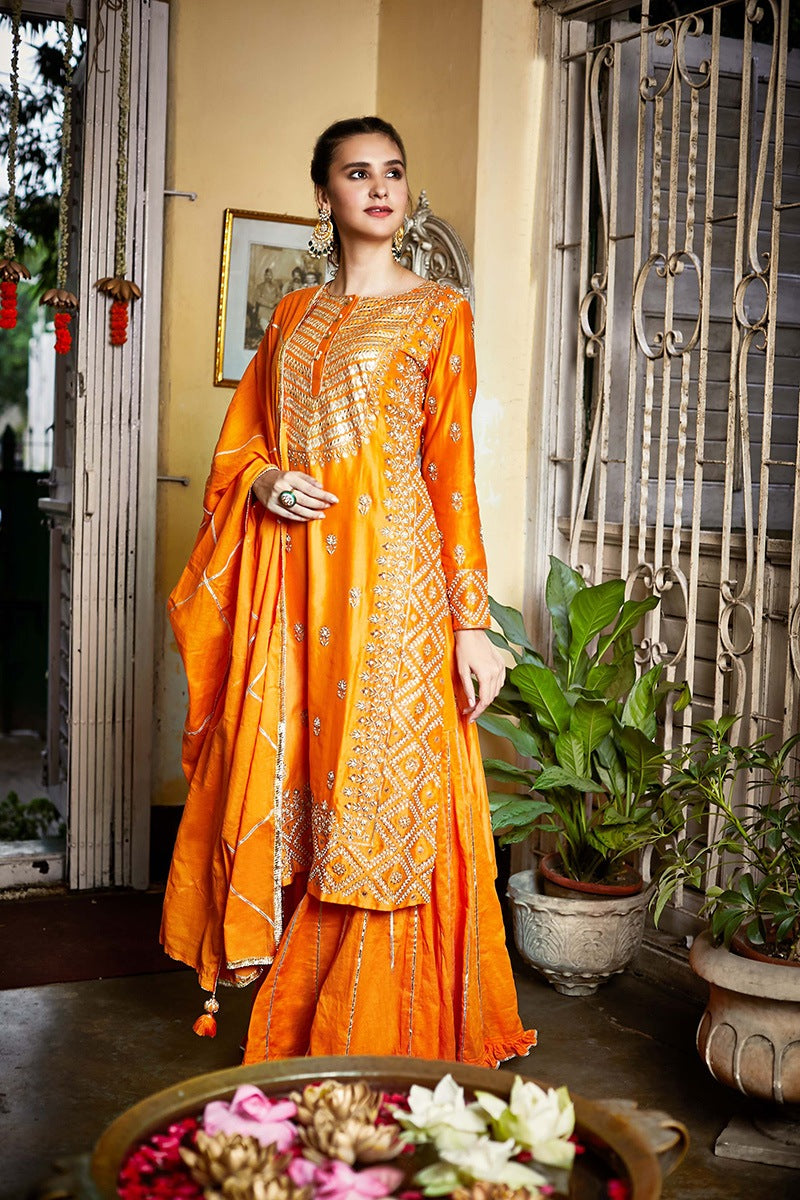 embroidered sharara set