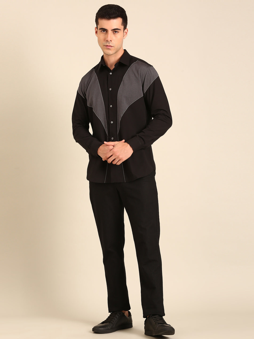 Black - Charcoal Malai Cotton Shirt