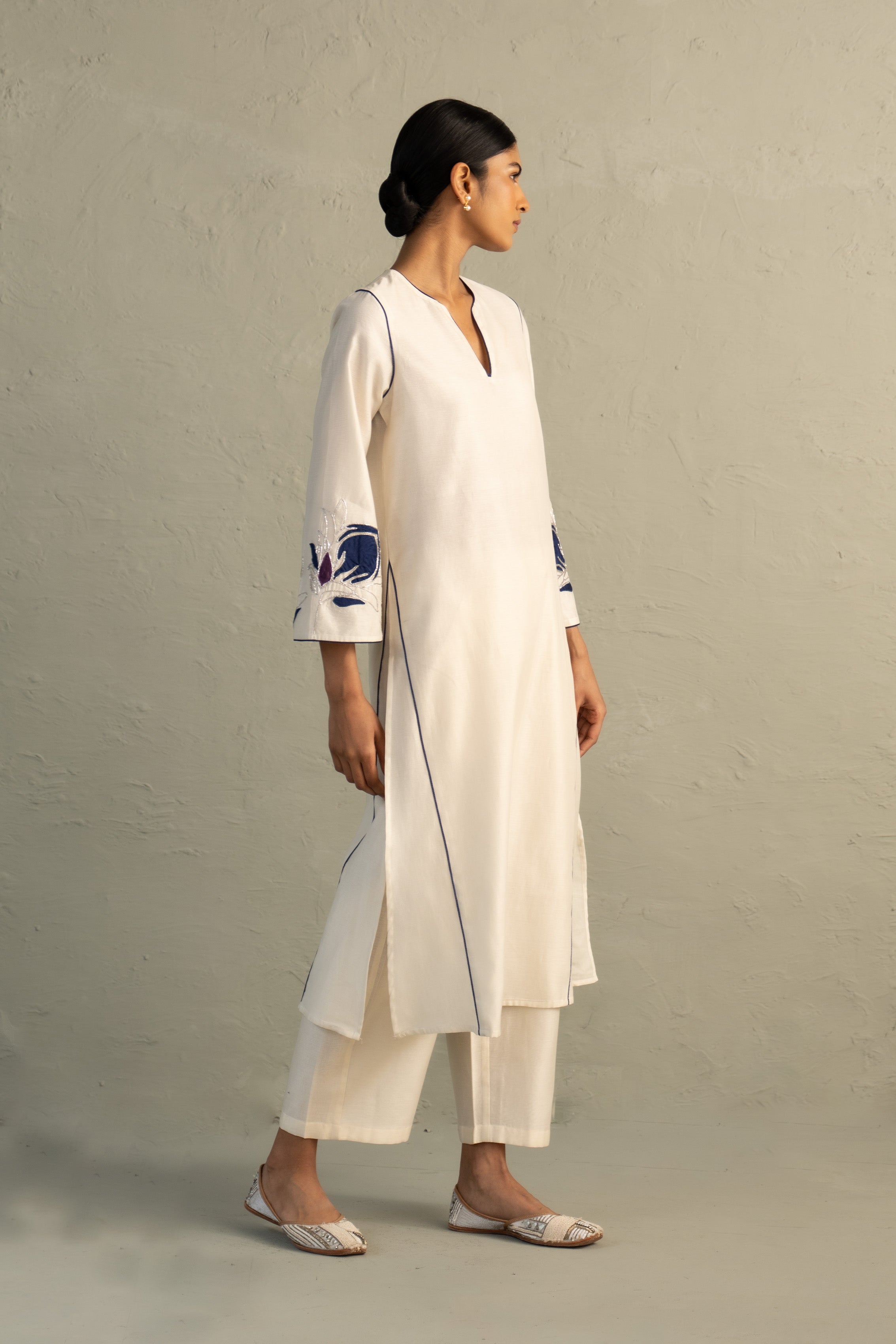 Blue Edit Lotus Kurta Set