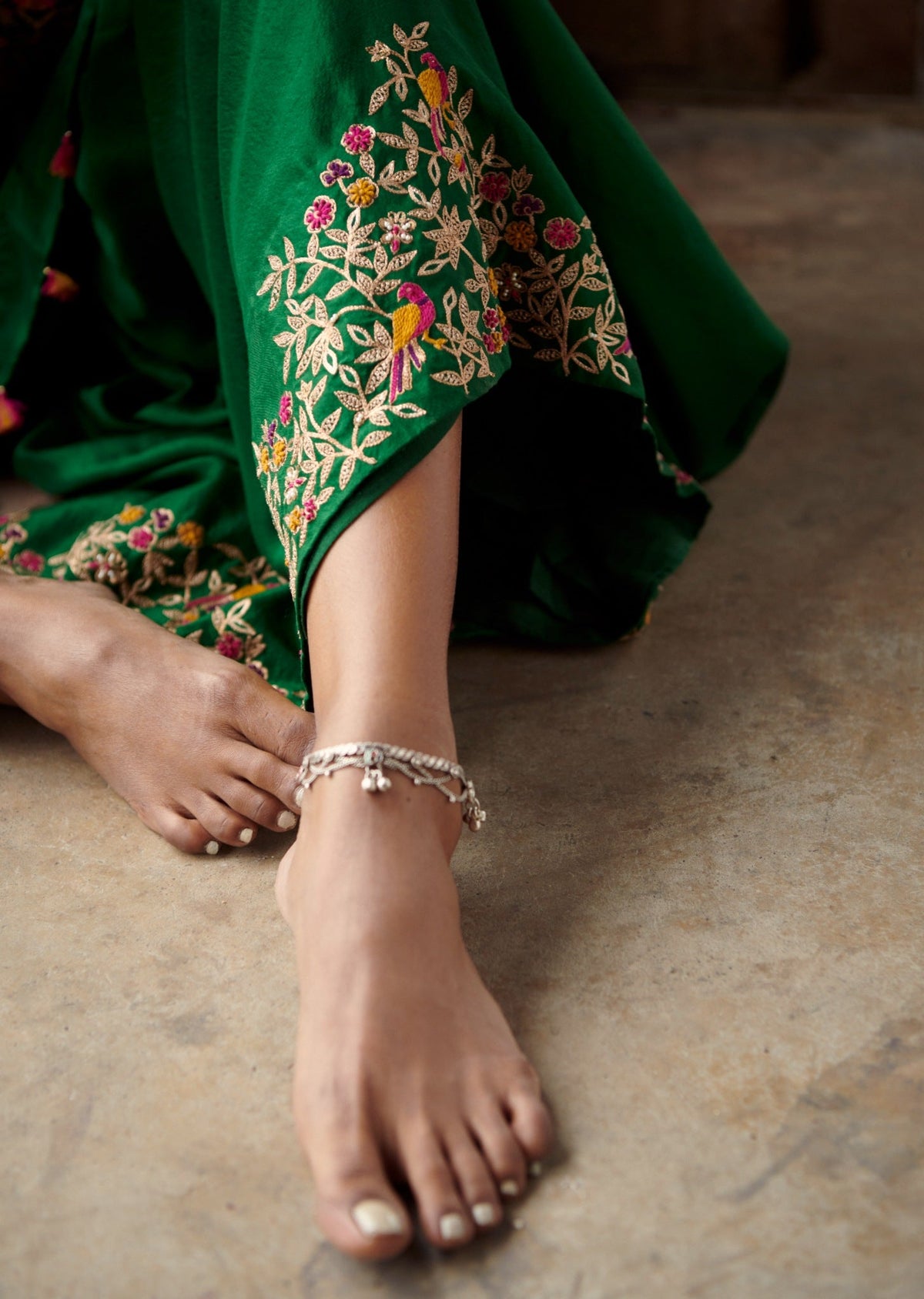 embroidered Kaftan with a sharara