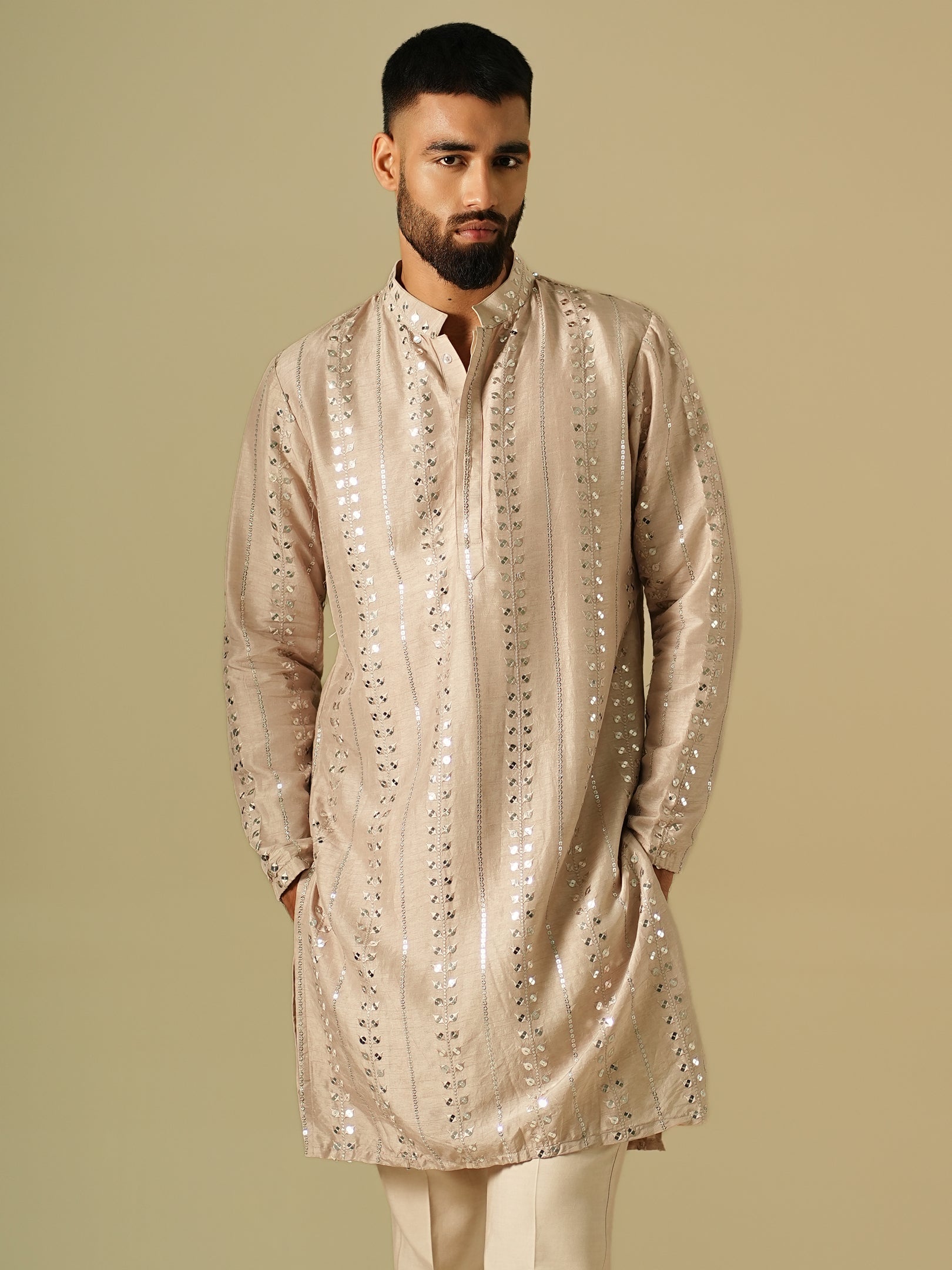 Beige Starlit Kurta Set