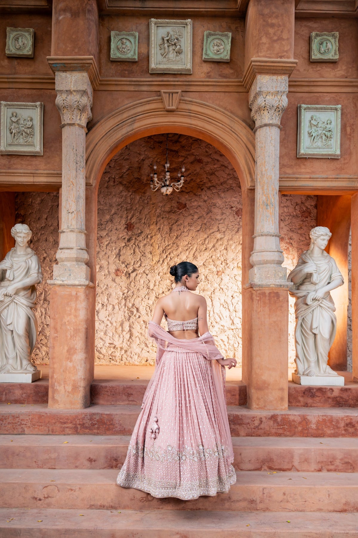 Noor Pink Embroidered Lehenga Set