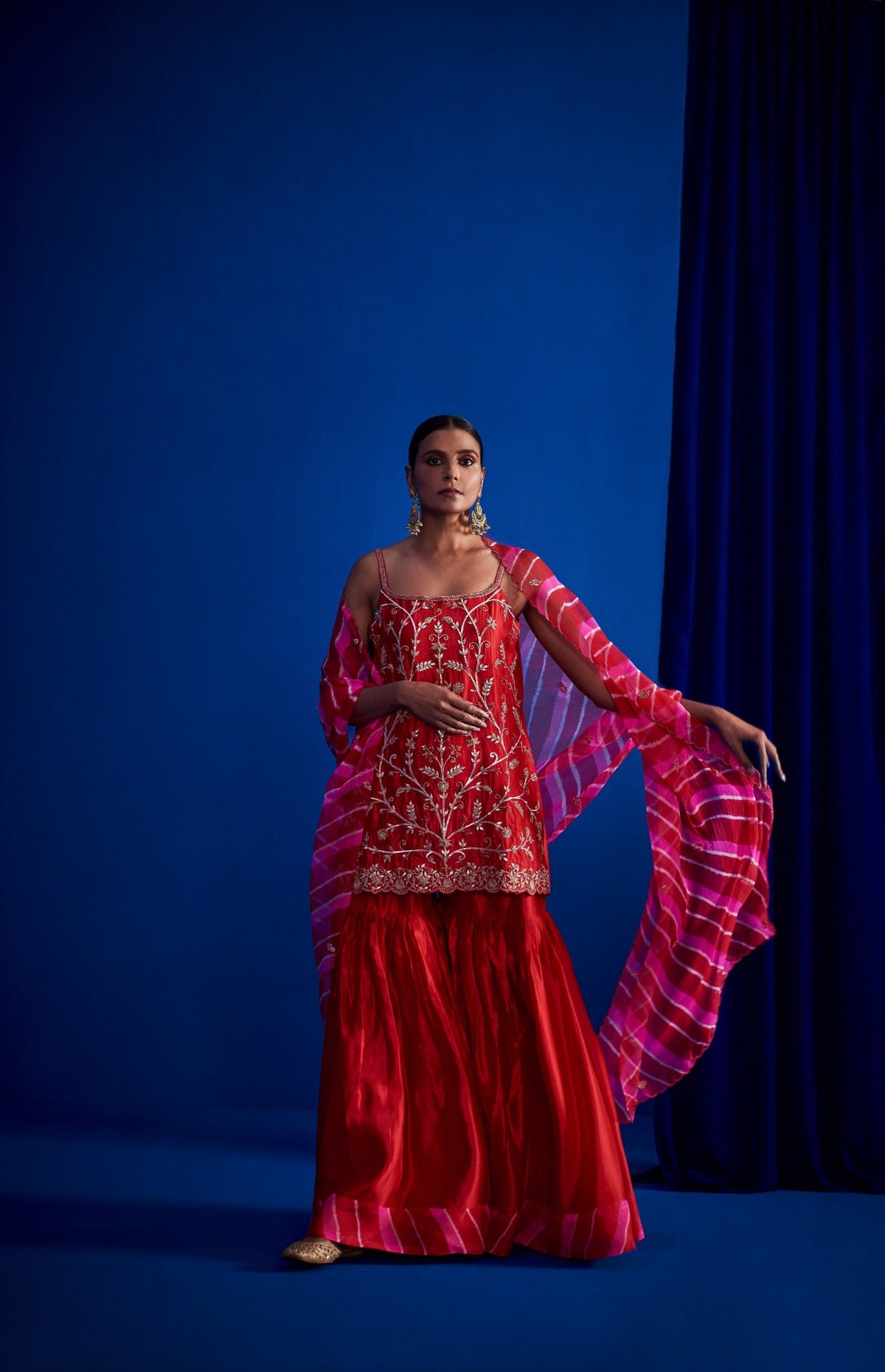Sharara Set With Heavily Embroidered Spaghetti Kurta