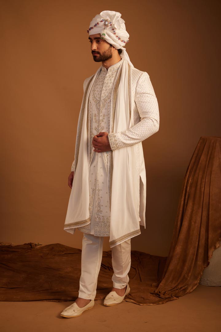 Image of Gardernia White Sherwani