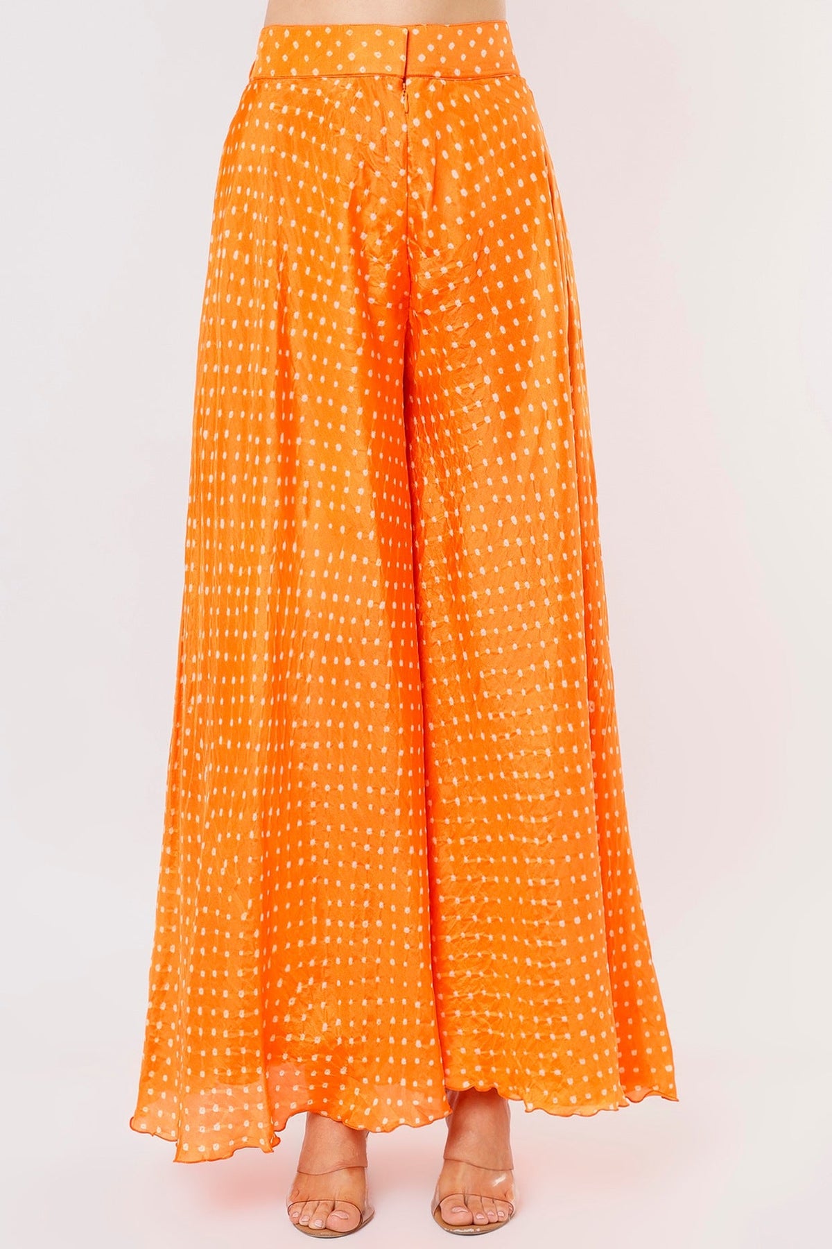 One shoulder bandhni cape and sharara set