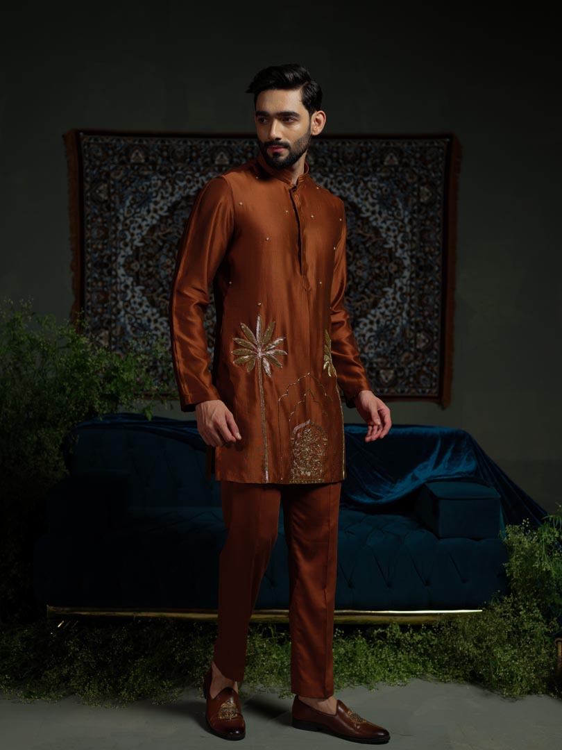 Modern Rust Kurta set